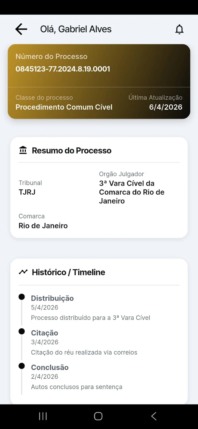 Tela de acesso ao portal no app DAP